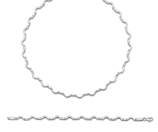 Orphelia Women's 925 Sterling Silver Set: Chain + Bracelet - Silver SET-038