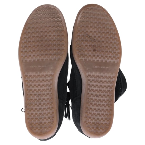 Isabel Marant Basley Wedge-Ankleboots mit Quastenverzierung aus schwarzem Wildleder - Image 6