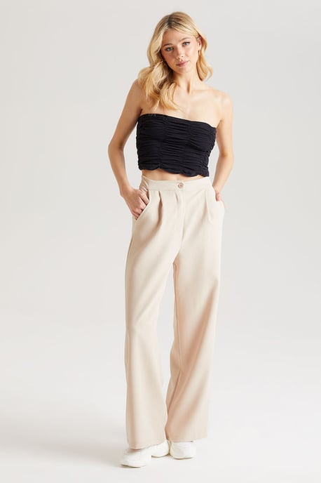 Stone Tailored Wide Leg Trousers