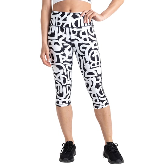 Dare 2B Womens/Ladies Influential Graffiti 3/4 Leggings (Black/White)