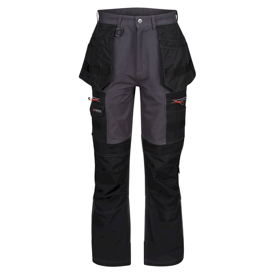 Regatta Herren Infiltrate Softshell Stretch Arbeits Hose (Eisen/Schwarz) - Image 1