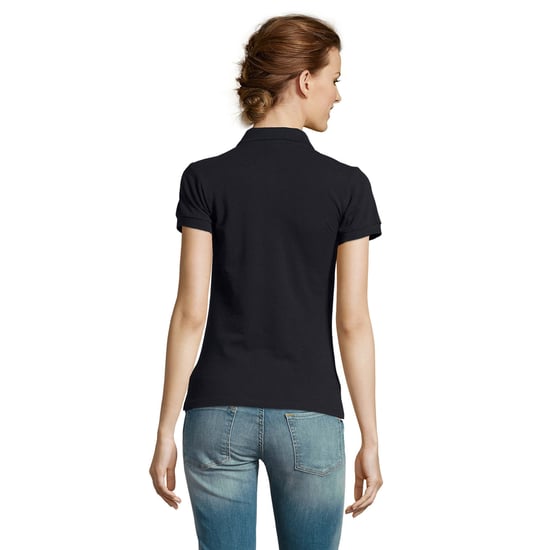 SOLS Womens/Ladies People Pique Short Sleeve Cotton Polo Shirt (Navy)