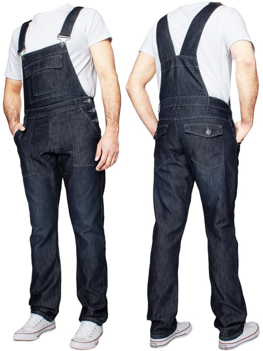 Enzo | Herren Denim Overall Latzhose - Dunkelblau - Image 3