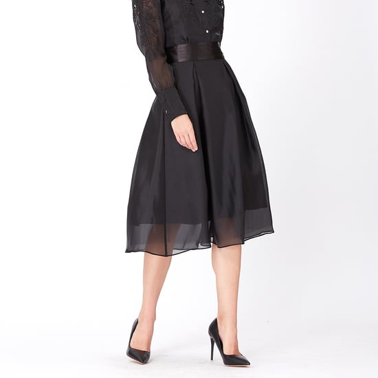 Ausgestellter Rock aus Organza und Satin - Image 3