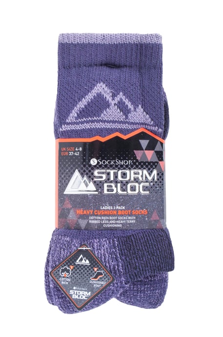 Storm Bloc 3 Paar Baumwollsocken mit schwerer Polsterung für Damen - Image 2