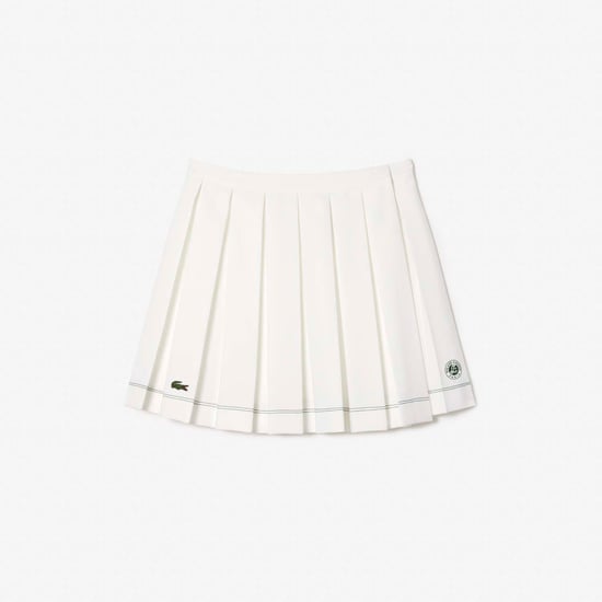 Women's Lacoste Sport Roland-Garros Edition Pleated Skirt in Cream