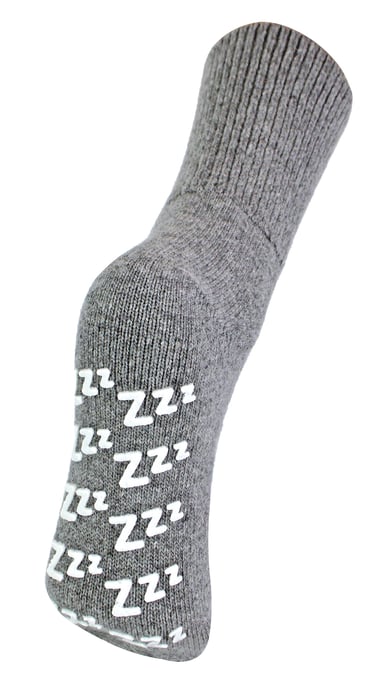 Sock Snob Damen warme, rutschfeste Slipper-Bettsocken aus Kaschmir-Wollmischung mit Zzz-Griffen, Grau - Image 1