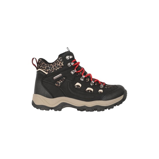 Mountain Warehouse Womens/Ladies Adventurer Leopard Print Faux Suede Waterproof Walking Boots (Schwarz) - Image 4