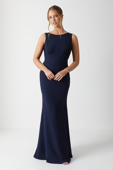 Cowl Back Fishtail Bridesmaids Maxi Dress - Image 1