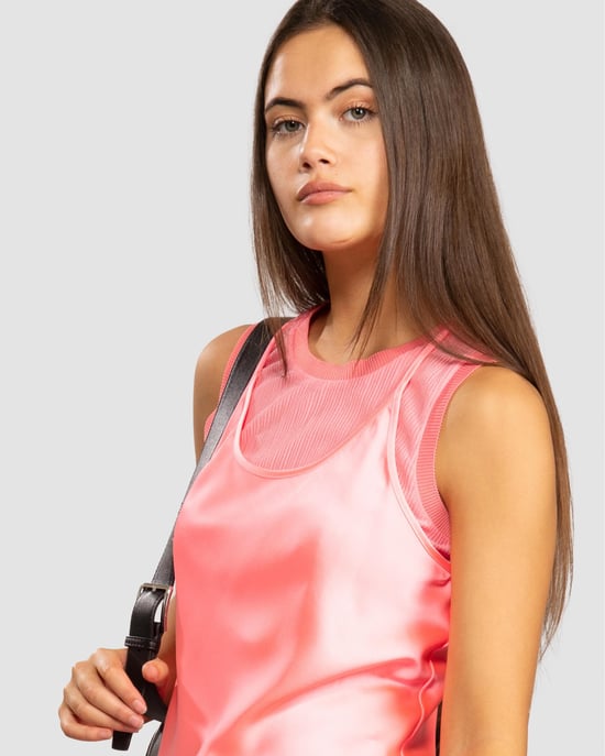 Armani Exchange Womens Layered Satin Blouse - Image 3
