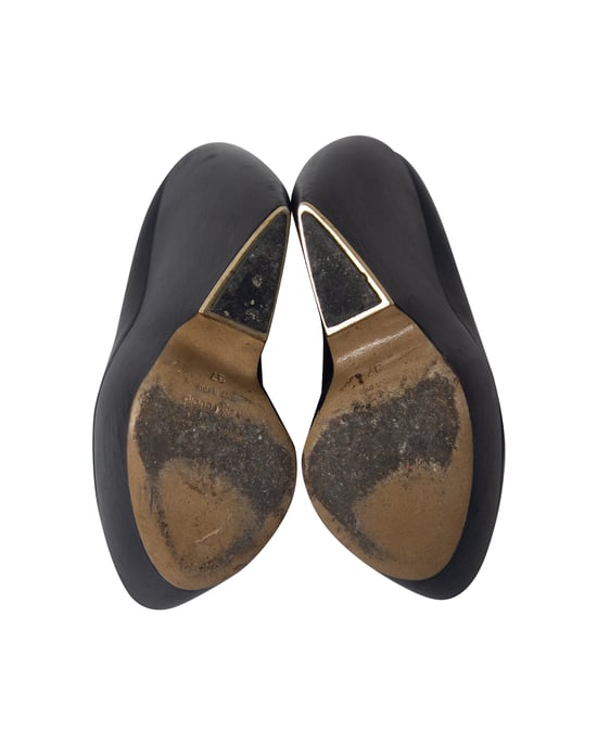 Nicholas Kirkwood Plateau-Wedges aus schwarzem Leder - Image 6