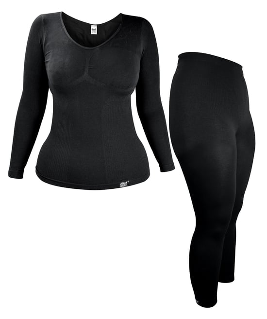 Ladies Thermal Underwear Set | Wärmehalter | Extra Warm Winter Long Sleeve Top & Long Janes - Schwarz - Image 1