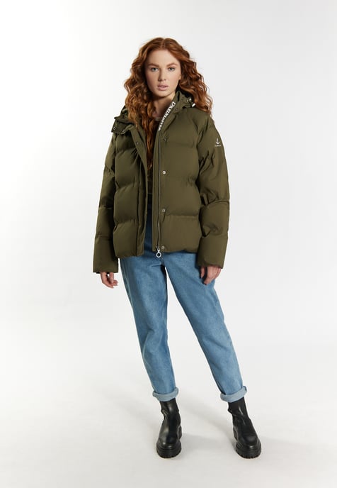 Dreimaster Winterjacke mit Wattierung Damen militärisch oliv - Image 2