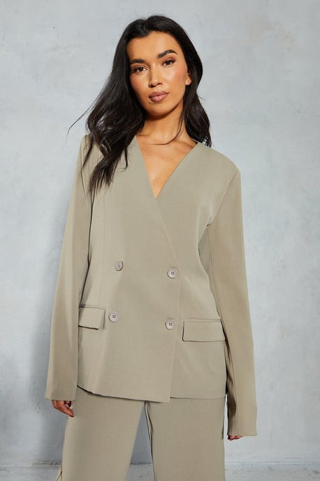 Tailored Double Breasted Boxy Blazer