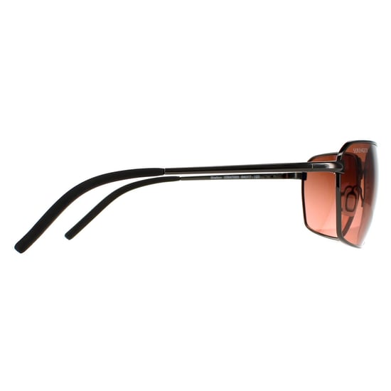 Serengeti Rectangle Mens Shiny Dark Gunmetal Mineral Polarized Drivers Gradient Shelton