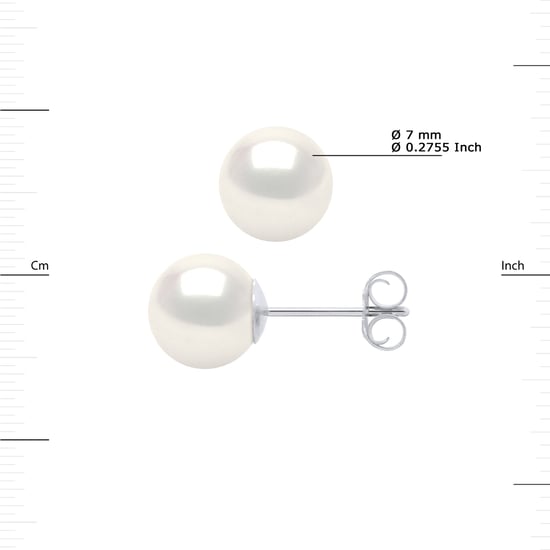 DIADEMA - Earrings - White Gold and Real Freshwater Pearls