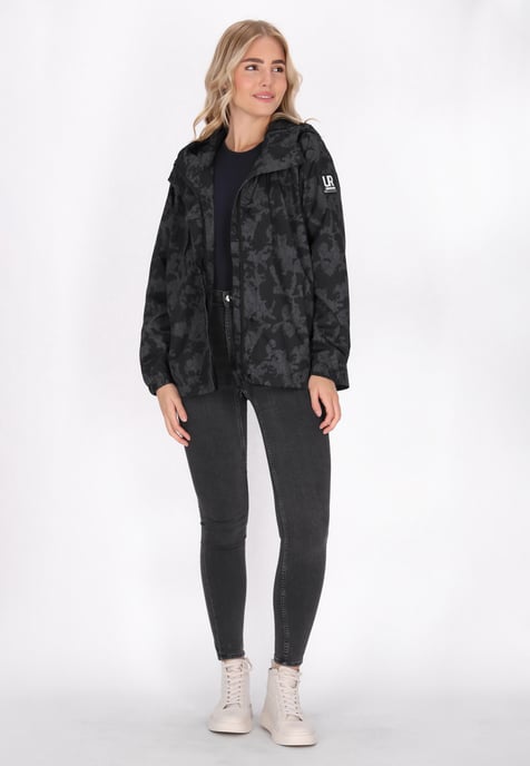 Schmuddelwedda Übergroßer Anorak Damen Dunkelgrau Schwarz Camouflage - Image 2