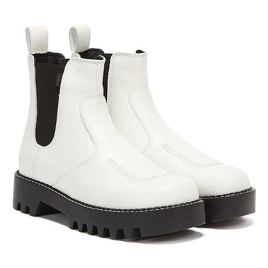 Kickers Kizziie Chelz Damen Weiß Stiefel - Image 1