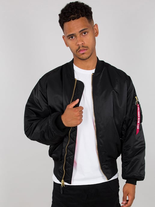 Alpha Industries Men's MA-1 Bomber Jacket in Black