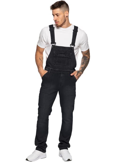 Enzo | Herren Denim Overall Latzhose - Schwarz - Image 1