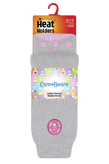 Wärmehalter - Damen dicke, niedliche, weiche, rutschfeste, kuschelige Eeyore Thermal Slipper Socken mit Griffen - Care Bear - Image 2