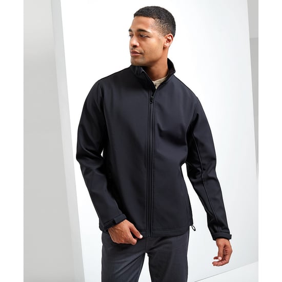 Premier Mens Windchecker Soft Shell Jacket (Schwarz) - Image 3