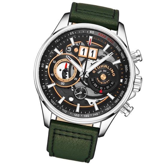 Grün und Silber Ace Aviator Chronograph & Tachymeter Quarz 45mm - Image 2