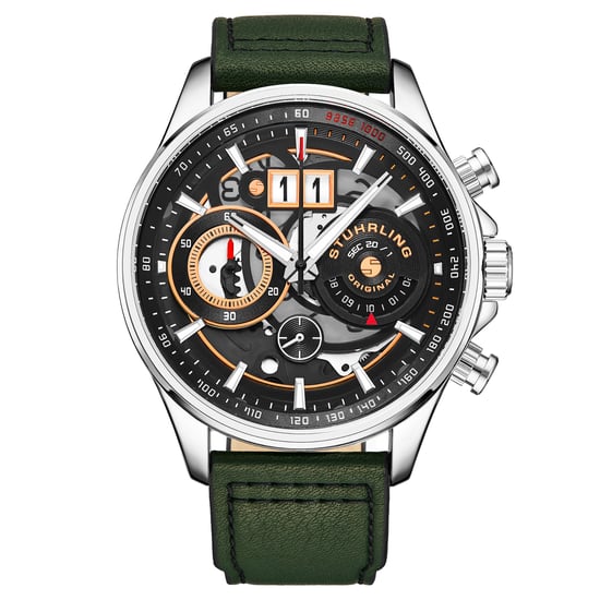 Grün und Silber Ace Aviator Chronograph & Tachymeter Quarz 45mm - Image 1