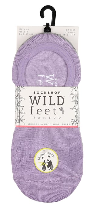 Wild Feet - 2er Pack Damen gepolsterte, unsichtbare Socken | Silikon Fersengriff - Image 2