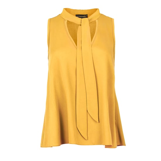 Mustard Tie Detail Sleeveless Top