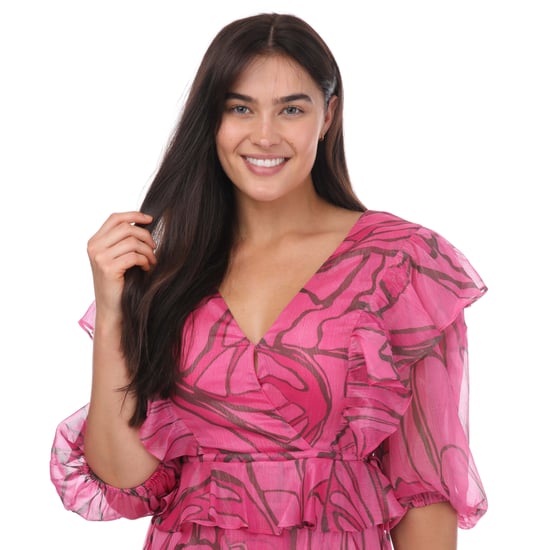 Women's Ted Baker Victoir Ruffled Print Pinafore Dress in Pink