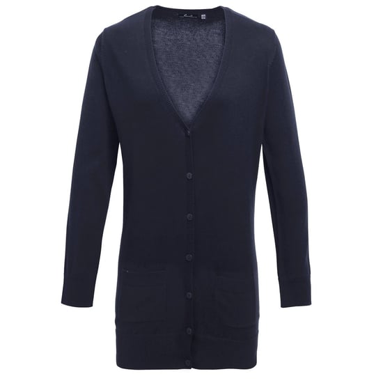 Premier Damen/Damen Langarm Strickjacke mit V-Ausschnitt (Marine) - Image 1