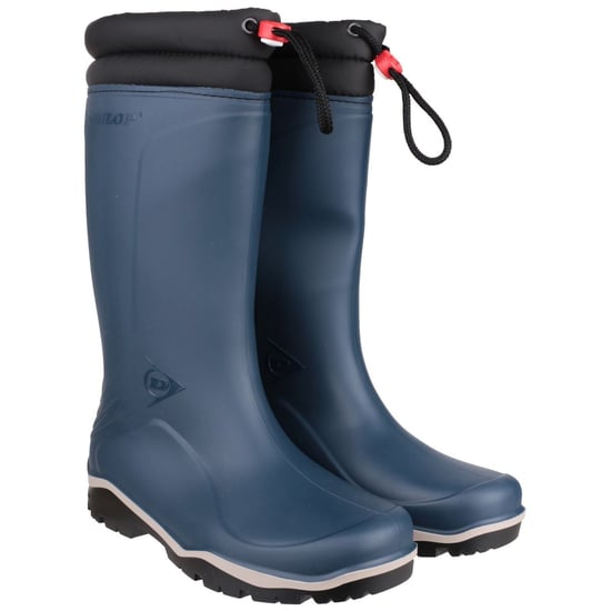 Dunlop Blizzard Blue Unisex Warm Fleece Tie Top Wellington Wellie Boots
