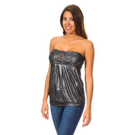 Women's Sleeveless T-shirt with wide knit top effect 10DMT0084