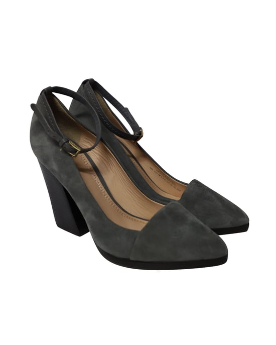 Tory Burch Blockabsatzpumps aus grauem Wildleder - Image 3