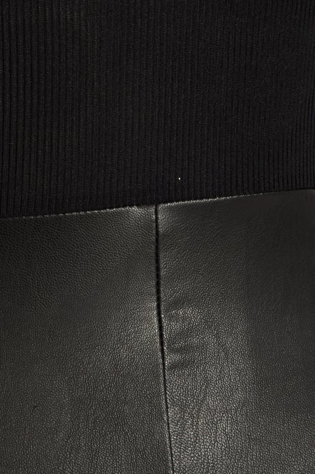 Petite Black Faux Leather Bodycon Dress