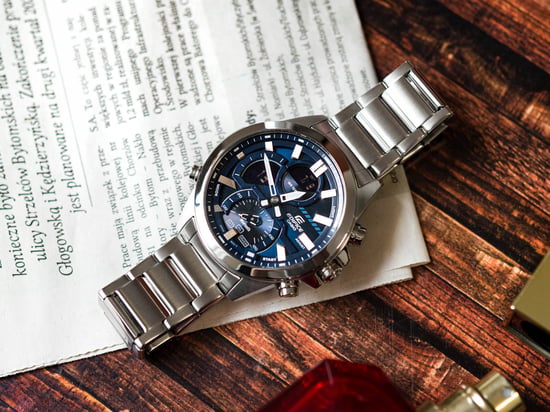 Casio Edifice Herren-Silberuhr ECB-30D-2AEF - Image 6