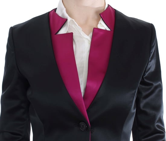 Veste blazer stretch noir et rose pour femmes Exte - Image 5