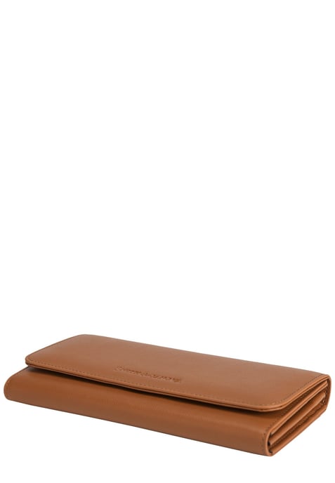 Leather Long Flap Over Closing Purse