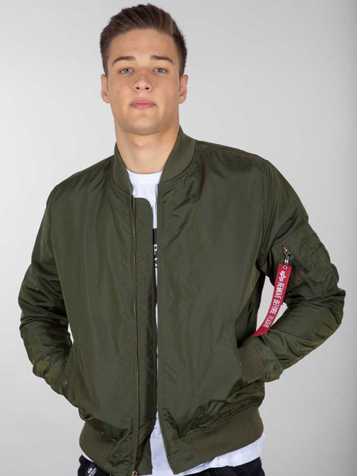 Men's Alpha industries Ma-1 Tt Bomber Jacket in Dark Green - Image 1