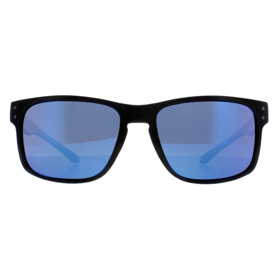 Atum Rectangle Mens Shiny Black Blue Mirror Waterhouse