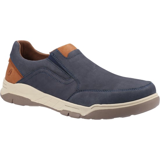 Hush Puppies Herren Fletcher Lederschuhe (Navy/Tan) - Image 1