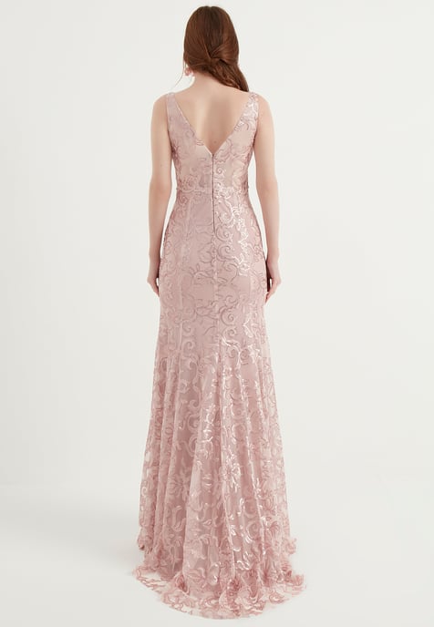 Thick Strap Maxi Evening Dress