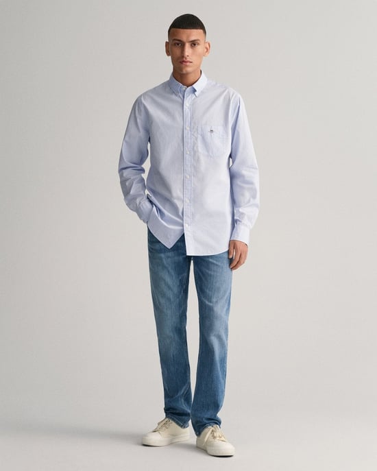 GANT Mens Regular Fit Long Sleeve Poplin Shirt - Image 6