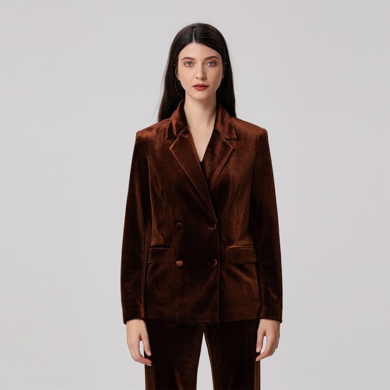 Zweireihiger Anzugsblazer aus Samt - Image 3