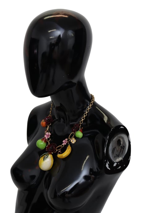 Dolce & Gabbana Fruit Pendant Fleur Crystal DG Logo Gold Collier pour femmes - Image 4