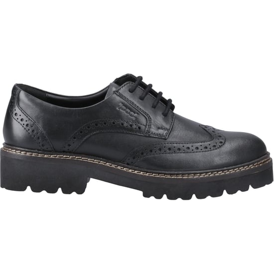 Pod Kortney Leder Damen Schwarz Brogues Schuhe - Image 5