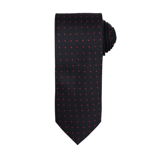 Premier Mens Micro Dot Pattern Formal Work Krawatte (Schwarz/Rot) - Image 1