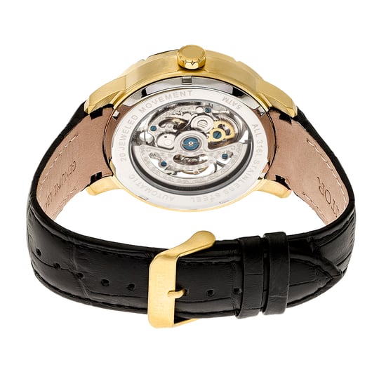 Heritor Automatische Ryder Skelettuhr mit Lederarmband - Image 2