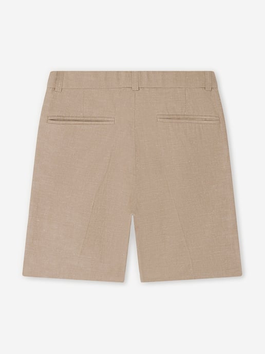 Bonpoint Boys Linen Calvin Shorts in Brown